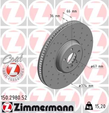 Zimmermann Sport Brake Disc for BMW 3 (G20, G80, G28) front left