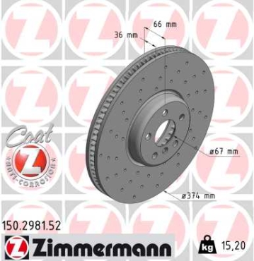 Zimmermann Sport Brake Disc for BMW 3 (G20, G80, G28) front right