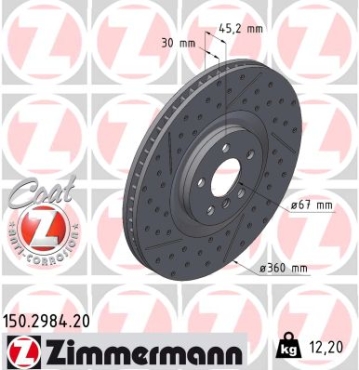 Zimmermann Brake Disc for BMW 2 Gran Coupe (F44) front left