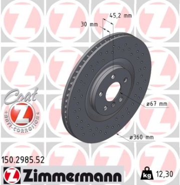 Zimmermann Sport Brake Disc for BMW 2 Gran Coupe (F44) front right