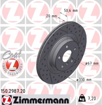 Zimmermann Brake Disc for BMW 2 Gran Coupe (F44) rear right