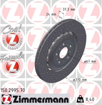 Zimmermann Brake Disc for BMW 3 (G20, G80, G28) rear left