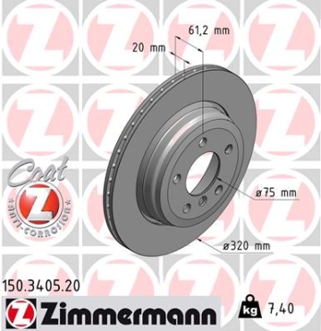 Zimmermann Brake Disc for BMW 5 (E60) rear