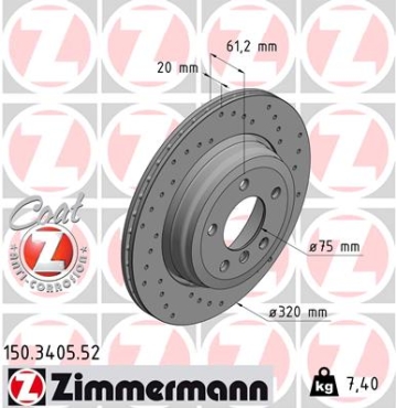 Zimmermann Sport Brake Disc for BMW 6 (E63) rear
