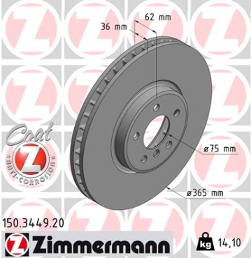 Zimmermann Brake Disc for BMW X6 (E71, E72) front