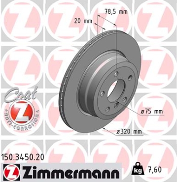 Zimmermann Brake Disc for BMW X5 (E70) rear