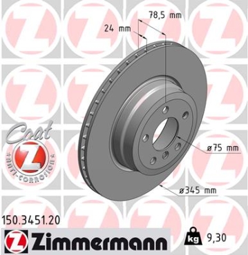 Zimmermann Brake Disc for BMW X5 (F15, F85) rear