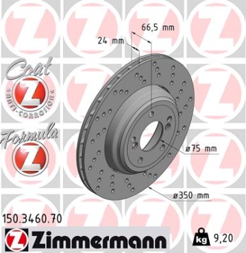 Zimmermann Brake Disc for BMW 3 Coupe (E92) rear right