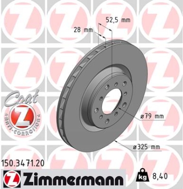 Zimmermann Brake Disc for BMW 3 Cabriolet (E46) front right