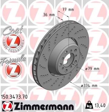Zimmermann Bremsscheibe Formula Z für ALPINA B6 Coupe (E63) vorne links