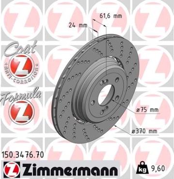 Zimmermann Bremsscheibe Formula Z für BMW 5 (E60) hinten rechts