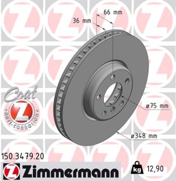 Zimmermann Brake Disc for BMW 6 Coupe (F13) front right