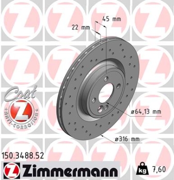 Zimmermann Sport Brake Disc for MINI MINI Coupe (R58) front