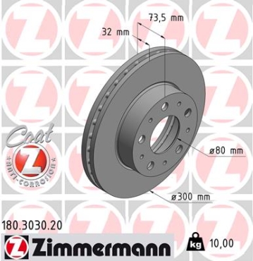 Zimmermann Bremsscheibe für CITROËN JUMPER Pritsche/Fahrgestell vorne