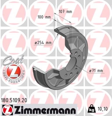 Zimmermann Bremstrommel für FIAT SCUDO (270_, 272_) hinten