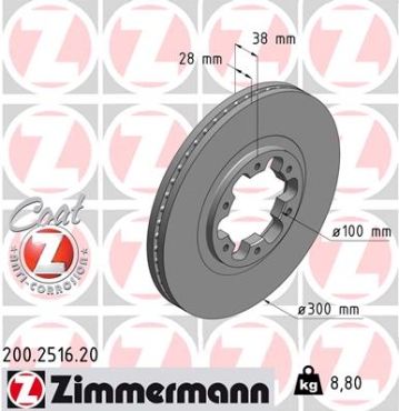 Zimmermann Brake Disc for NISSAN NP300 PICKUP (D22) front