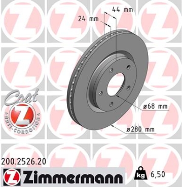 Zimmermann Brake Disc for NISSAN JUKE (F15) front