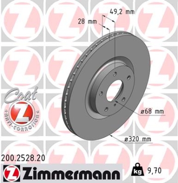 Zimmermann Brake Disc for NISSAN MURANO I (Z50) front