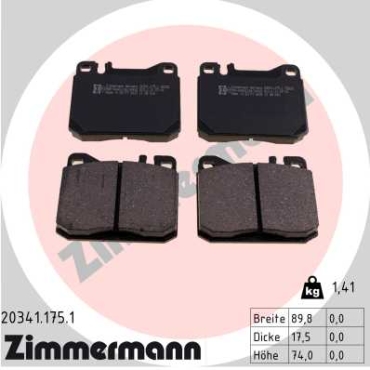 Zimmermann Brake pads for MERCEDES-BENZ COUPE (C123) front