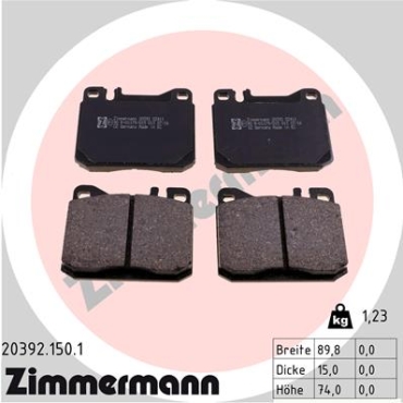 Zimmermann Bremsbeläge für MERCEDES-BENZ /8 Coupe (W114) vorne