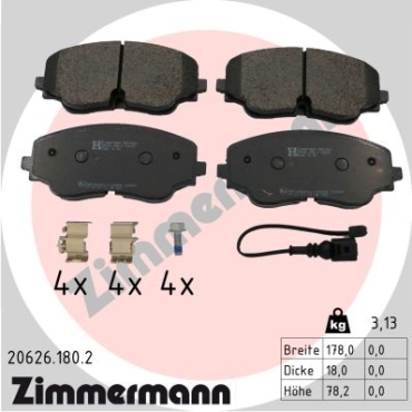 Zimmermann Brake pads for AUDI A3 Sportback (8YA) front
