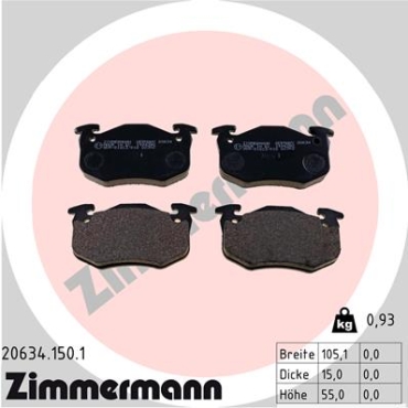 Zimmermann Brake pads for RENAULT TWINGO I (C06_) front