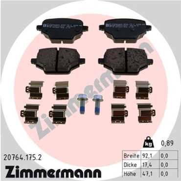 Zimmermann Brake pads for TOYOTA PROACE CITY VERSO Großraumlimousine rear