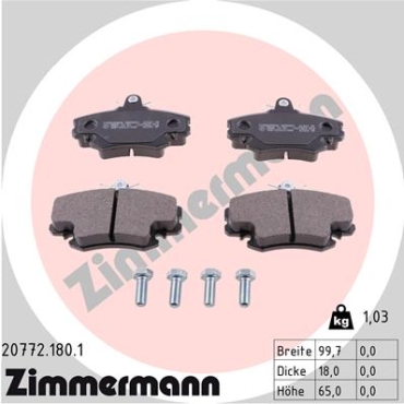 Zimmermann Brake pads for RENAULT CLIO II (BB_, CB_) front