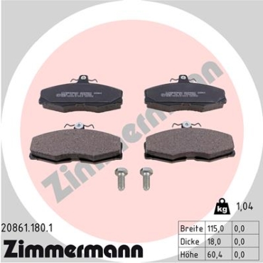 Zimmermann Brake pads for FORD SIERRA Schrägheck (GBC) front