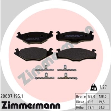 Zimmermann Brake pads for VW GOLF III (1H1) front