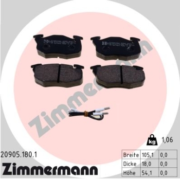 Zimmermann Brake pads for PEUGEOT 309 II (3C, 3A) front