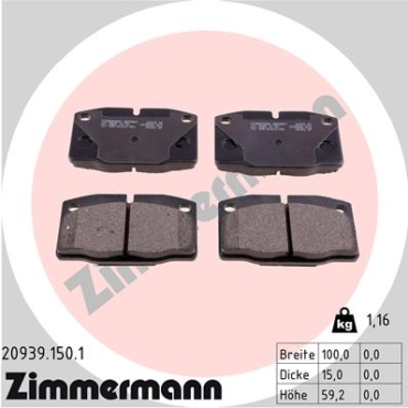 Zimmermann Brake pads for OPEL KADETT E Caravan (T85) front