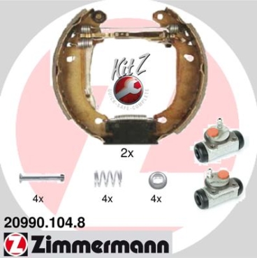 Zimmermann Bremsbacken Kit für RENAULT CLIO I (B/C57_, 5/357_) hinten