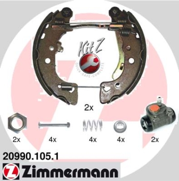 Zimmermann Bremsbacken Kit für PEUGEOT 106 II (1) hinten