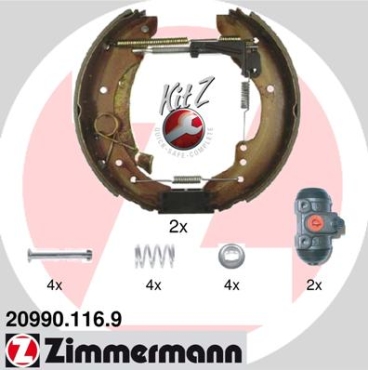 Zimmermann Brake Shoe Kit for FIAT DUCATO Pritsche/Fahrgestell (230_) rear