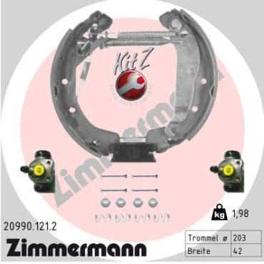Zimmermann Bremsbacken Kit für OPEL VECTRA B (J96) hinten