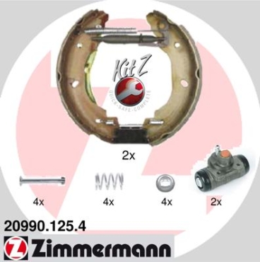 Zimmermann Brake Shoe Kit for FORD TRANSIT Pritsche/Fahrgestell (FM_ _, FN_ _) rear