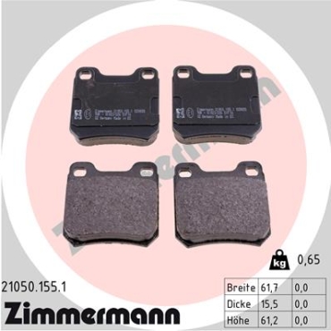 Zimmermann Brake pads for OPEL VECTRA B CC (J96) rear