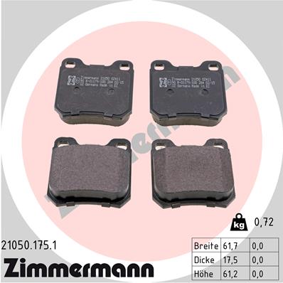 Zimmermann Brake pads for OPEL OMEGA B (V94) rear