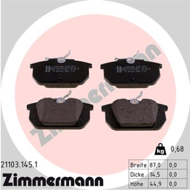 Zimmermann Brake pads for LANCIA DEDRA (835_) rear