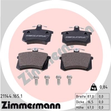 Zimmermann Brake pads for AUDI 100 (44, 44Q, C3) rear