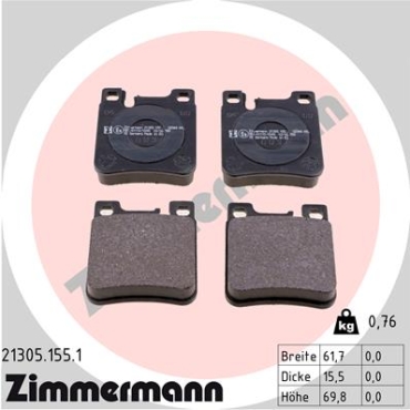 Zimmermann Brake pads for MERCEDES-BENZ E-KLASSE T-Model (S210) rear