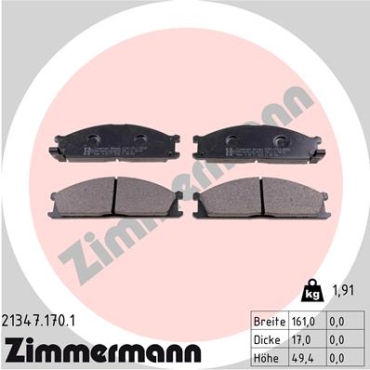 Zimmermann Brake pads for NISSAN VANETTE Kasten (C22) front