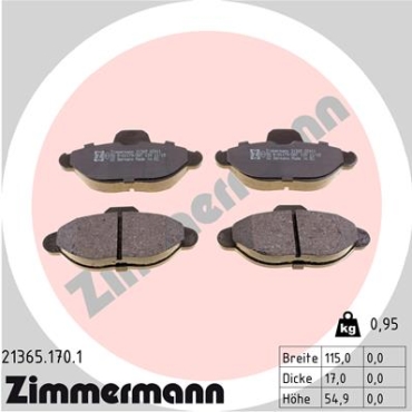 Zimmermann Brake pads for FIAT CINQUECENTO (170_) front