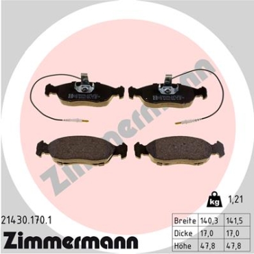 Zimmermann Brake pads for PEUGEOT 306 Schrägheck (7A, 7C, N3, N5) front