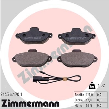 Zimmermann Brake pads for FORD KA (RU8) front