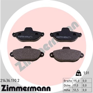 Zimmermann Brake pads for FIAT SEICENTO / 600 (187_) front