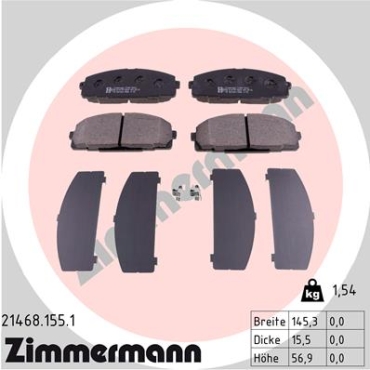 Zimmermann Brake pads for TOYOTA HIACE IV Kasten (LXH1_, RZH1_, LH1_) front