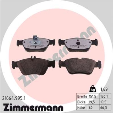 Zimmermann rd:z Brake pads for MERCEDES-BENZ SLK (R170) front