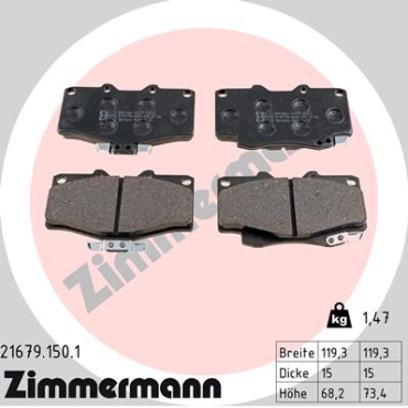 Zimmermann Brake pads for TOYOTA LAND CRUISER Hardtop (_J7_) front
